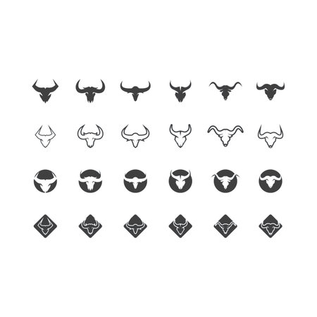 Bull Horn Logo Vector Templateのイラスト素材