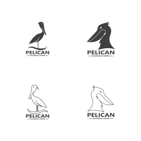 Pelican Simple Logo Vector Illustrationのイラスト素材