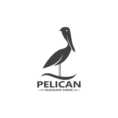 Pelican Simple Logo Vector Illustrationのイラスト素材