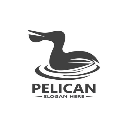 Pelican Simple Logo Vector Illustrationのイラスト素材