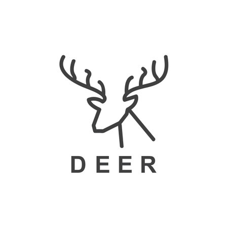Deer Head Simple Logo Vector Illustrationのイラスト素材