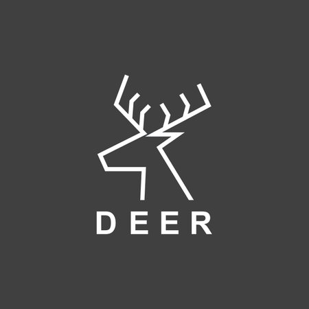 Deer Head Simple Logo Vector Illustrationのイラスト素材