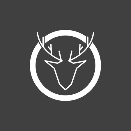 Deer Head Simple Logo Vector Illustrationのイラスト素材