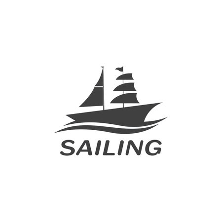 Sailing boat yacht logo vector illustrationのイラスト素材
