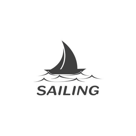 Sailing boat yacht logo vector illustrationのイラスト素材