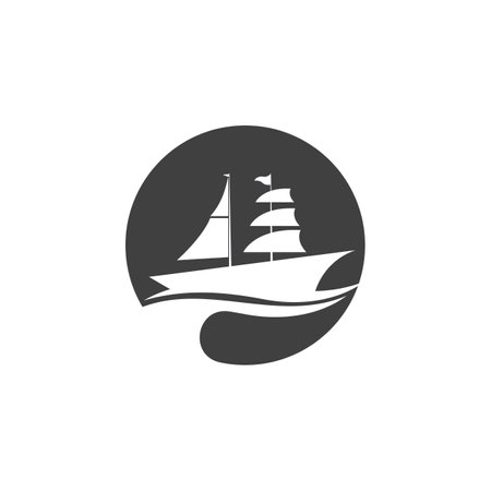 Sailing boat yacht logo vector illustrationのイラスト素材