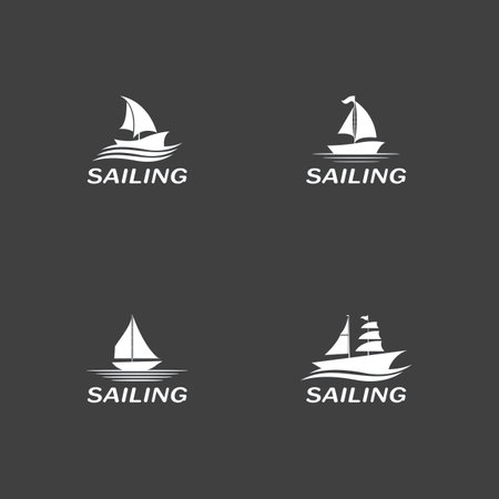 Sailing boat yacht logo vector illustrationのイラスト素材