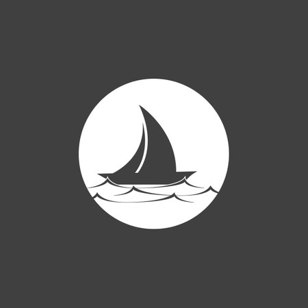Sailing boat yacht logo vector illustrationのイラスト素材