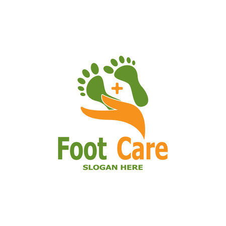 Foot Care Health Logo Vector Illustrationのイラスト素材