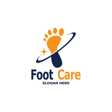 Foot Care Health Logo Vector Illustrationのイラスト素材