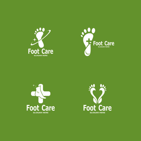 Foot Care Health Logo Vector Illustrationのイラスト素材