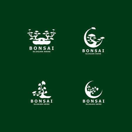 Bonsai Tree Plant Vector Logo Illustrationのイラスト素材