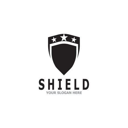 Shield Protection Logo Vector Illustrationのイラスト素材