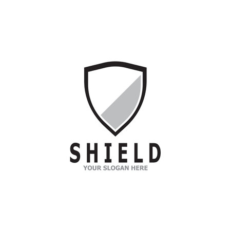 Shield Protection Logo Vector Illustrationのイラスト素材