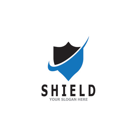 Shield Protection Logo Vector Illustrationのイラスト素材