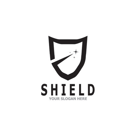 Shield Protection Logo Vector Illustrationのイラスト素材