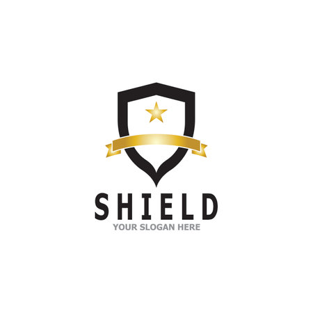 Shield Protection Logo Vector Illustrationのイラスト素材