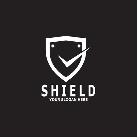 Shield Protection Logo Vector Illustrationのイラスト素材