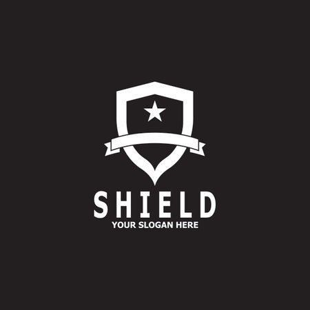 Shield Protection Logo Vector Illustrationのイラスト素材