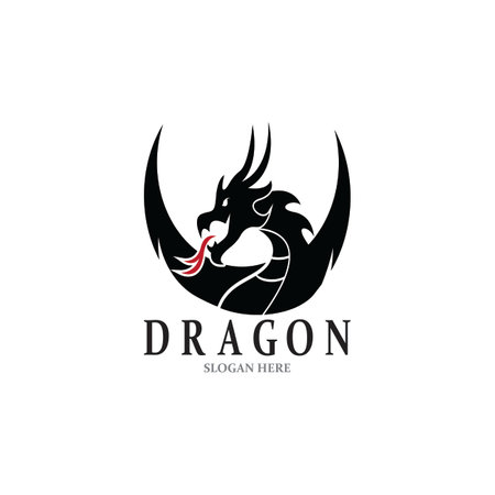 Dragon Silhouette Icon Symbol Vector Illustrationのイラスト素材