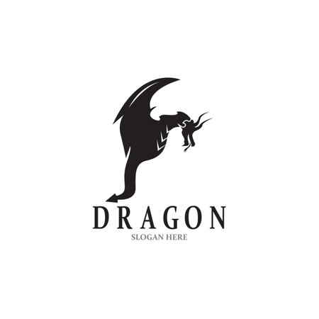 Dragon Silhouette Icon Symbol Vector Illustrationのイラスト素材