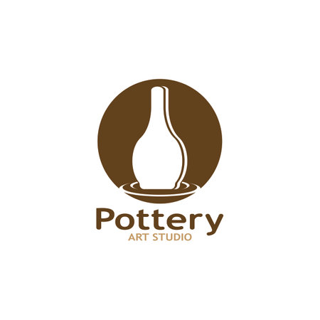 Pottery Art Studio Logo Vector Template Illustrationのイラスト素材