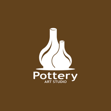Pottery Art Studio Logo Vector Template Illustrationのイラスト素材