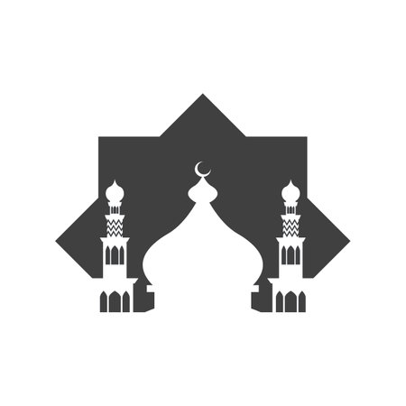 Islamic Mosque Logo Design Vector Template Illustrationのイラスト素材