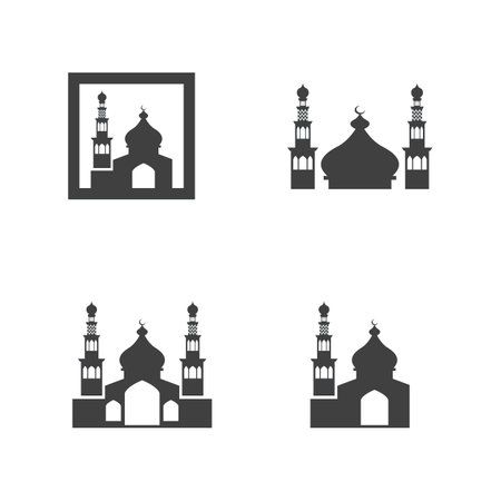 Islamic Mosque Logo Design Vector Template Illustrationのイラスト素材