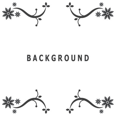 Black flower silhouette vector template illustrationのイラスト素材