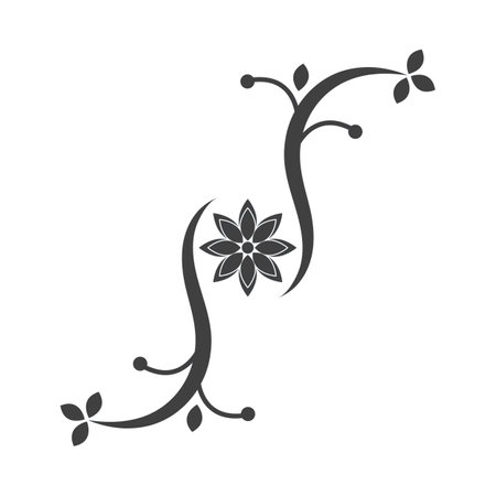 Black flower silhouette vector template illustrationのイラスト素材