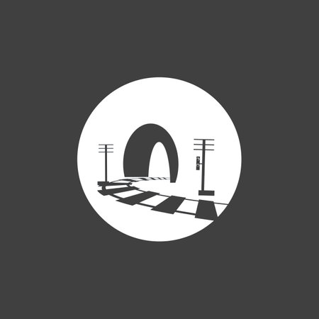 Rail with tunnel logo icon vector design templateのイラスト素材