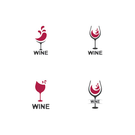 Wine icon and symbol vector templateのイラスト素材