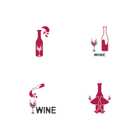 Wine icon and symbol vector templateのイラスト素材
