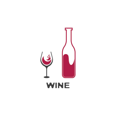 Wine icon and symbol vector templateのイラスト素材