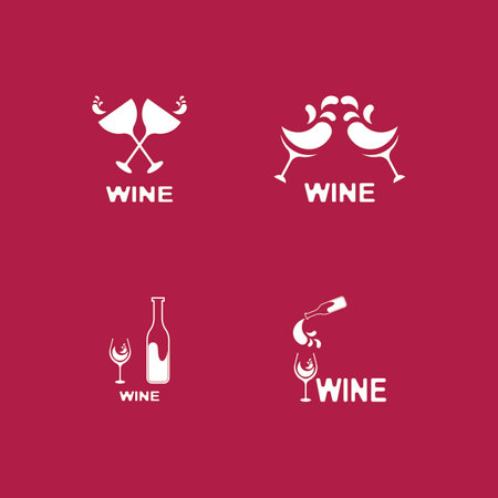 Wine icon and symbol vector templateのイラスト素材