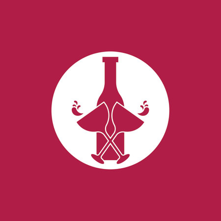 Wine icon and symbol vector templateのイラスト素材
