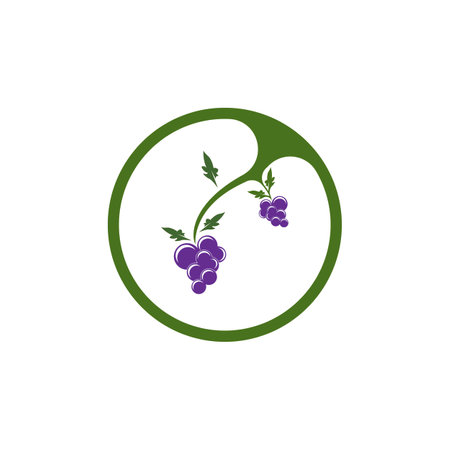 Modern Fruit Grape Logo Templateのイラスト素材