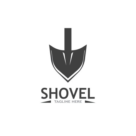Shovel icon vector logo design templateのイラスト素材
