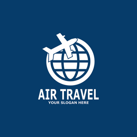 Blue Air Travel Agency Travel Logo Templateのイラスト素材