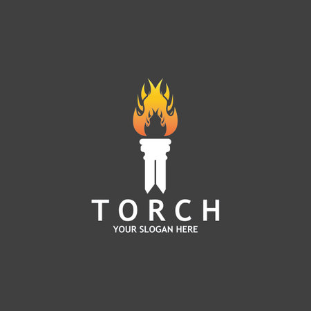 Torch Light Vector Logo Design Templateのイラスト素材
