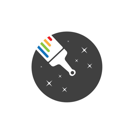 Paint brush icon logo design template vector imageのイラスト素材
