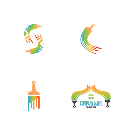 Paint brush icon logo design template vector imageのイラスト素材