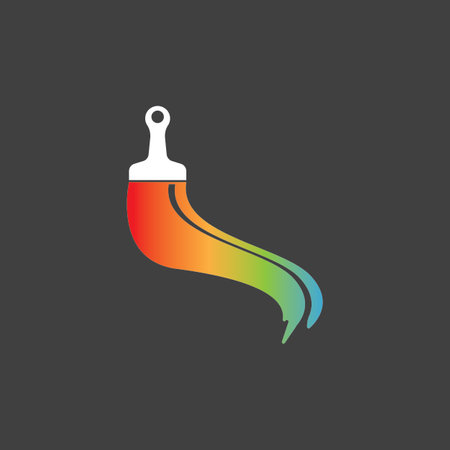 Paint brush icon logo design template vector imageのイラスト素材