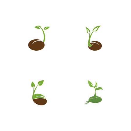 Seeds nature logo vector template illustrationのイラスト素材