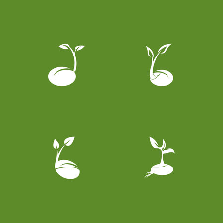 Seeds nature logo vector template illustrationのイラスト素材