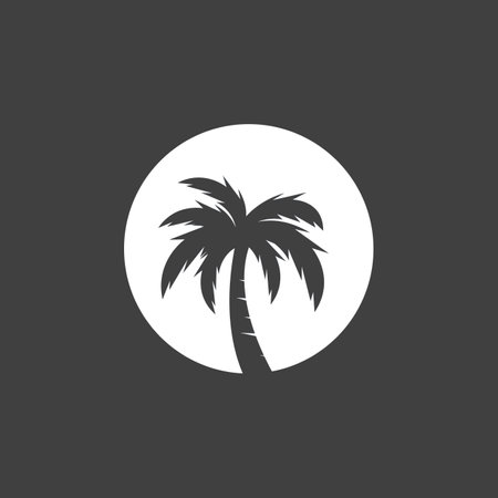 Palm Coconut Tree Logo Icon Silhouetteのイラスト素材