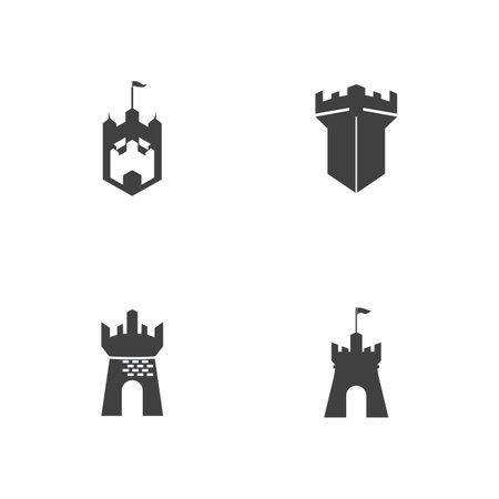 Castle logo vector illustration templateのイラスト素材