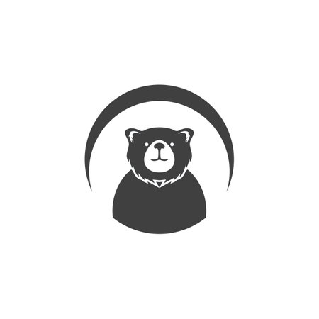 Bear Icon And Symbol Vector Template Illustrationのイラスト素材