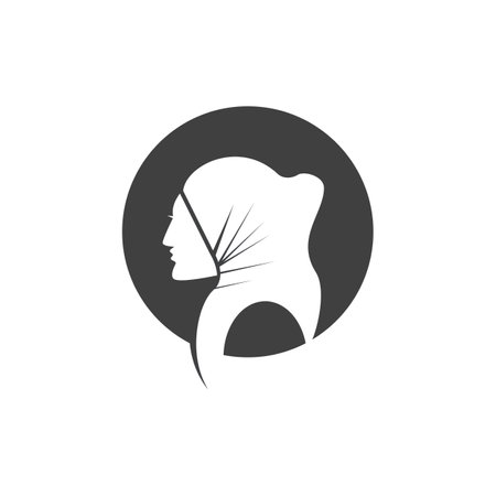 Hijab Woman Silhouette Icon And Symbolのイラスト素材